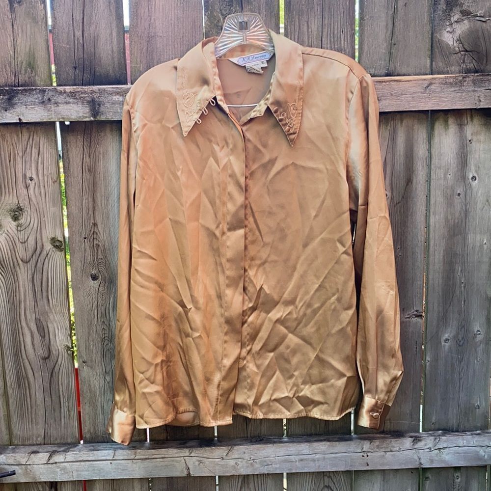 Gold button Down shirt sz. 10